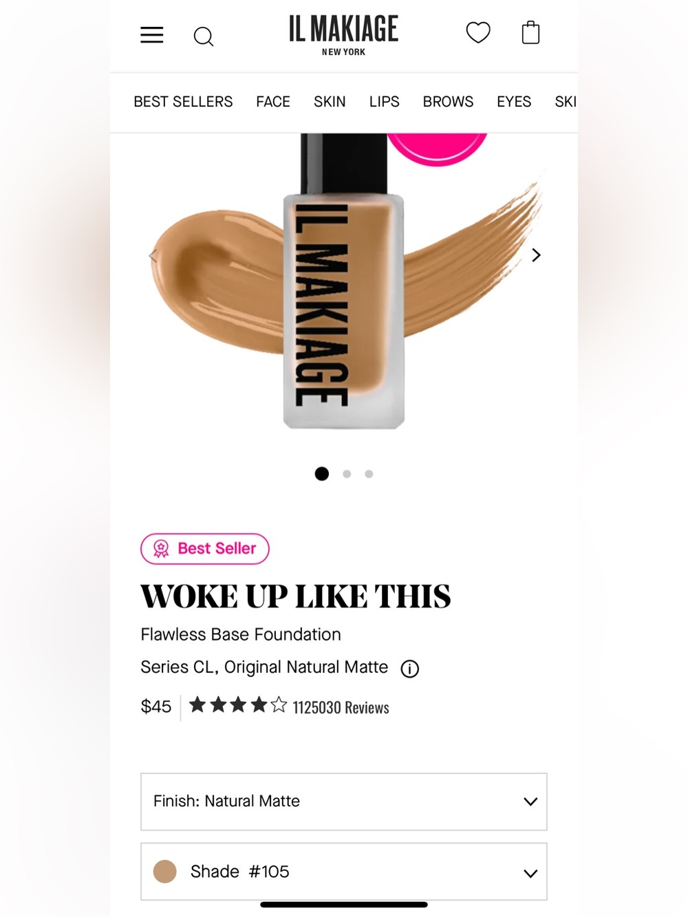 IL MAKIAGE Woke Up Like This Foundation CL 105- NEW, UNOPENED, SEALED - Picture 4 of 6